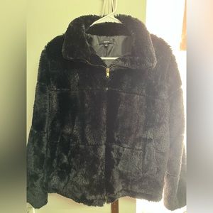Faux fur black jacket.